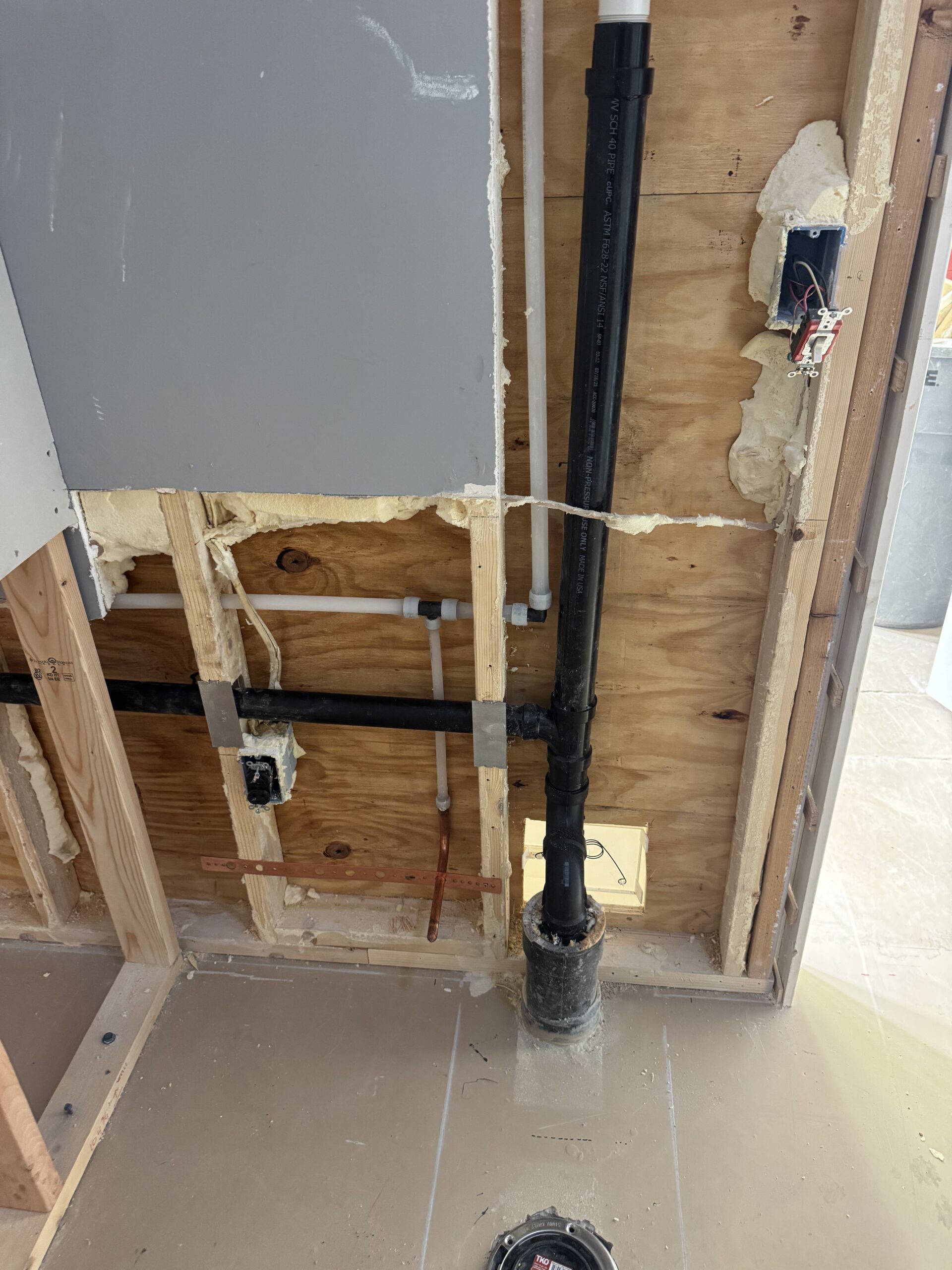 Gas line rough-in for kitchen appliances completed by Browns Family Plumbing in Phoenix, AZ