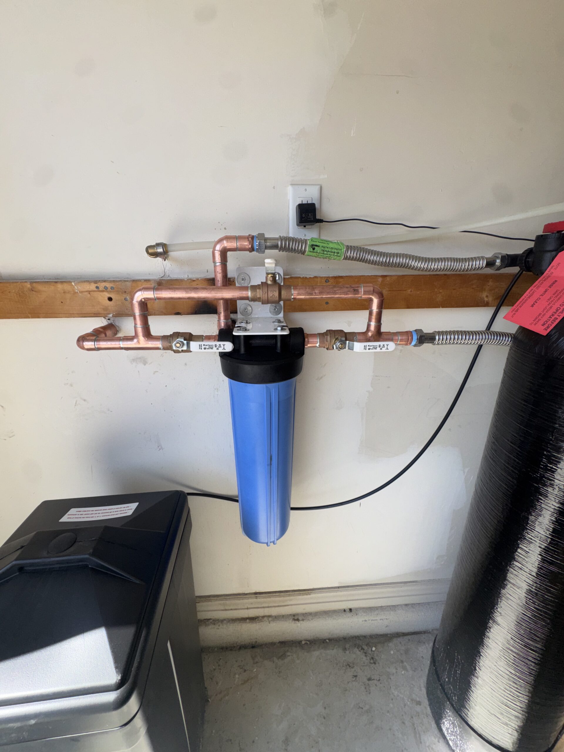 Water softener and filtration unit installation by Browns Family Plumbing serving Phoenix and Scottsdale
